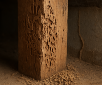 termite damage on building pillar in jersey city